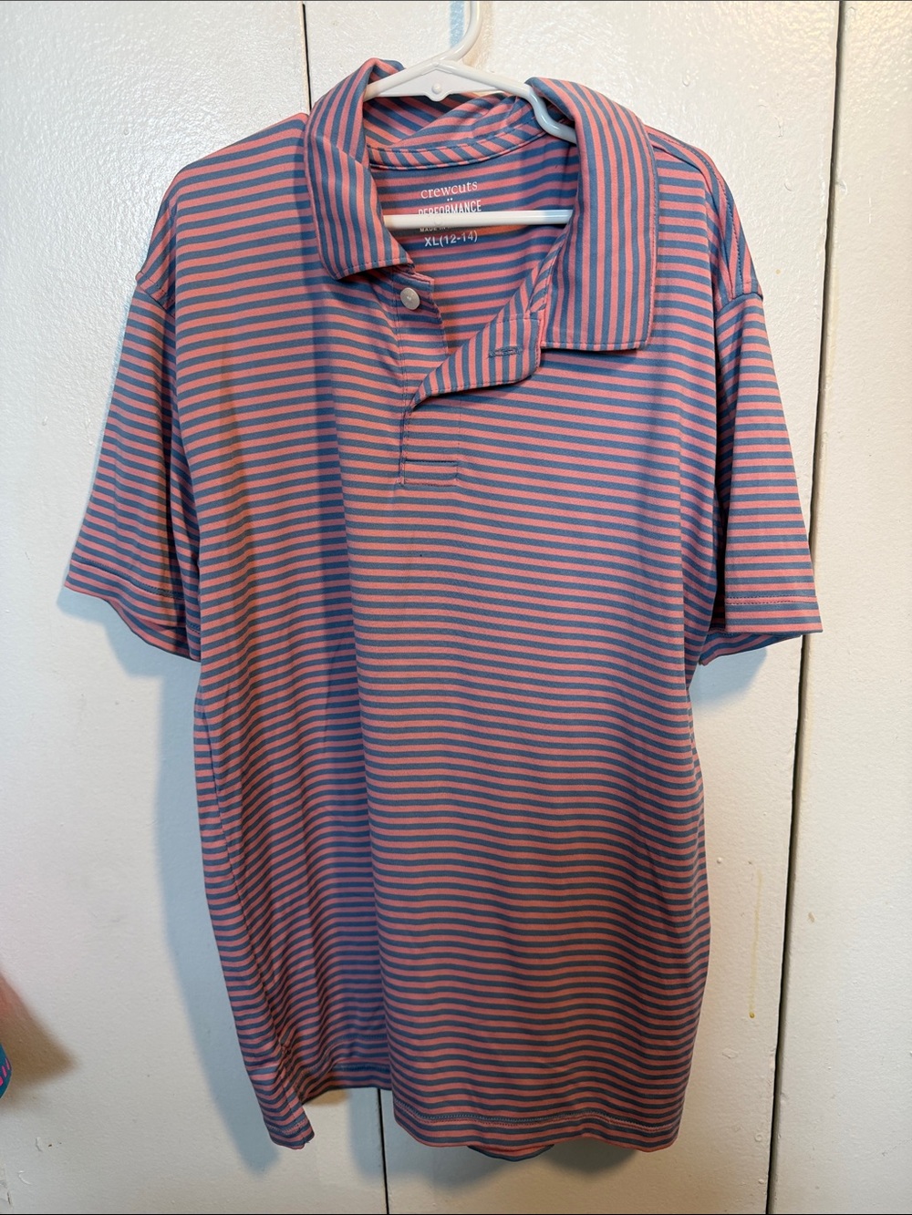Crewcuts Pink and Blue Striped Polo Shirt